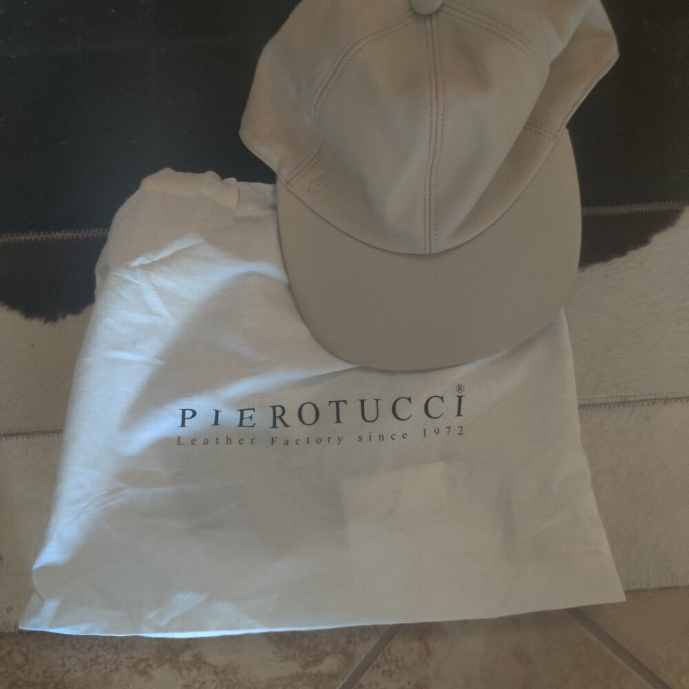 Pierotucci Italian leather cap OS New